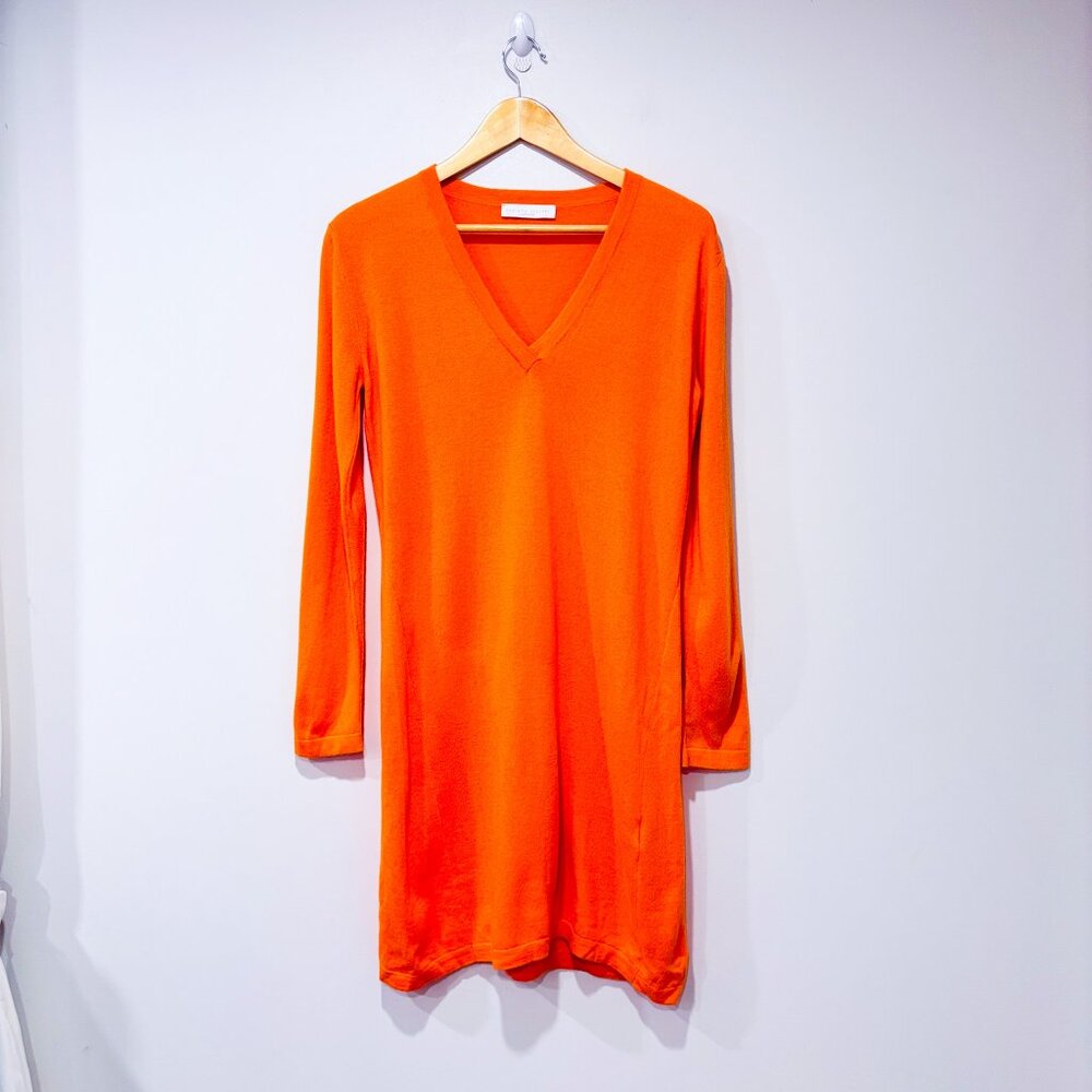 FABIANA FILIPPI Orange Cashmere Dress | Luxury Soft Knit Minimalist | X-Small *